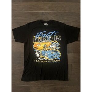 Fast & Furious Graphic T-Shirt Mens Large Black Supra‎ Skyline Racing Movie Tee